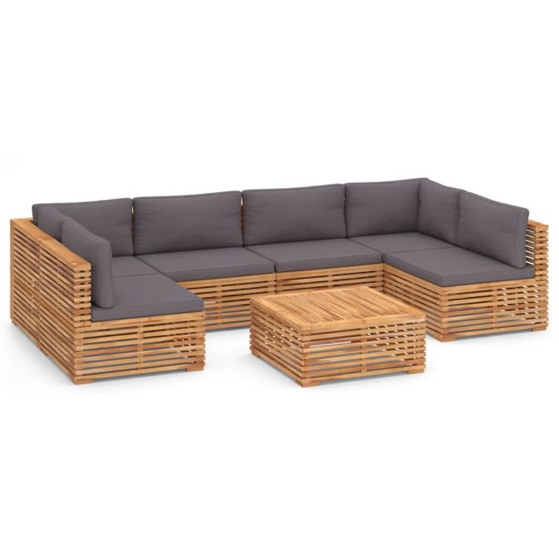 Muebles de jardín 7 pzas cojines gris oscuro madera maciza teca - Marrón - Vidaxl
Muebles de jardín 7 pzas cojines gris oscuro madera maciza teca - Marrón - Vidaxl