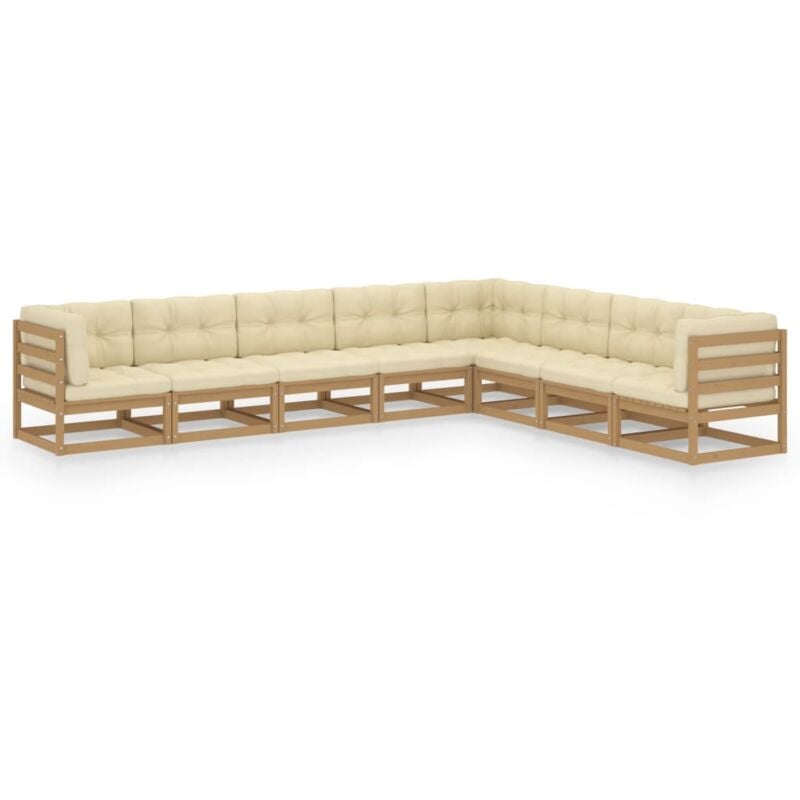 Vidaxl - Muebles de jardín 8 piezas y cojines marrón miel madera de pino - Marrón
Vidaxl - Muebles de jardín 8 piezas y cojines marrón miel madera de pino - Marrón