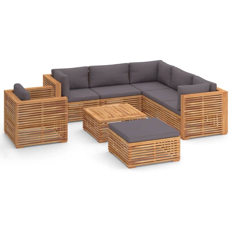 Muebles de jardín 8 pzas cojines gris oscuro madera maciza teca - Marrón - Vidaxl
Muebles de jardín 8 pzas cojines gris oscuro madera maciza teca - Marrón - Vidaxl