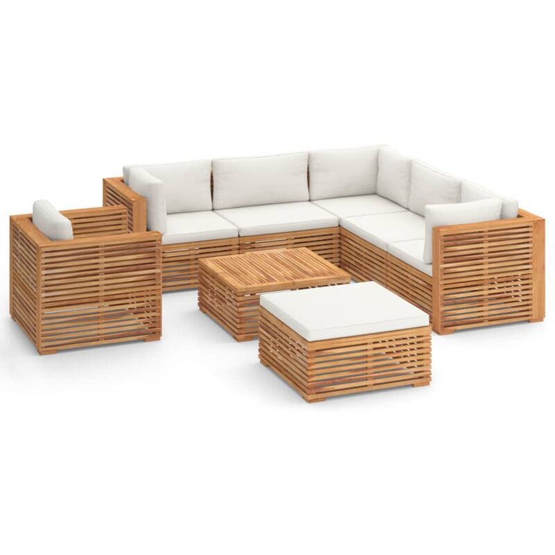 Muebles de jardín 8 pzas con cojines crema madera maciza teca - Marrón - Vidaxl
Muebles de jardín 8 pzas con cojines crema madera maciza teca - Marrón - Vidaxl
