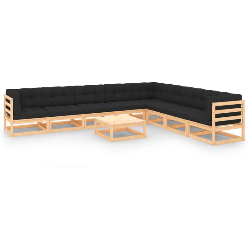 Muebles de jardín 9 piezas cojines gris antracita madera pino - Marrón - Vidaxl
Muebles de jardín 9 piezas cojines gris antracita madera pino - Marrón - Vidaxl