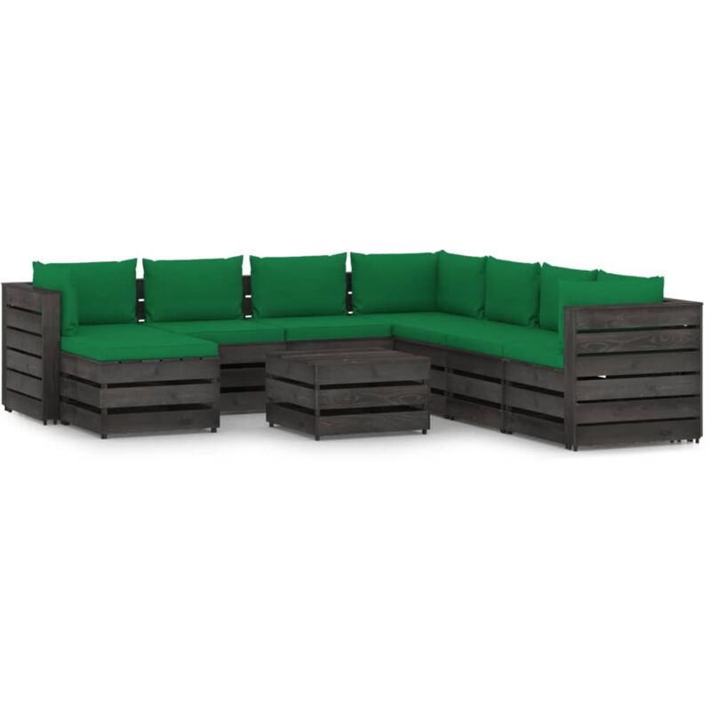 Muebles de jardín 9 piezas con cojines madera impregnada gris - Verde - Vidaxl
Muebles de jardín 9 piezas con cojines madera impregnada gris - Verde - Vidaxl