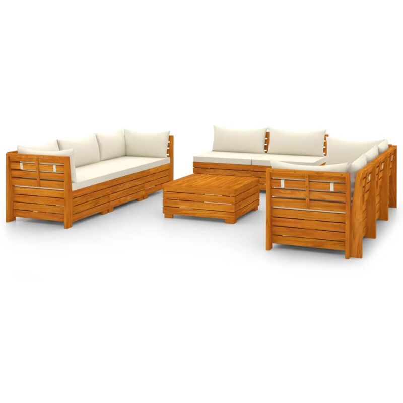Muebles de jardín 9 piezas con cojines madera maciza de acacia - Marrón - Vidaxl
Muebles de jardín 9 piezas con cojines madera maciza de acacia - Marrón - Vidaxl