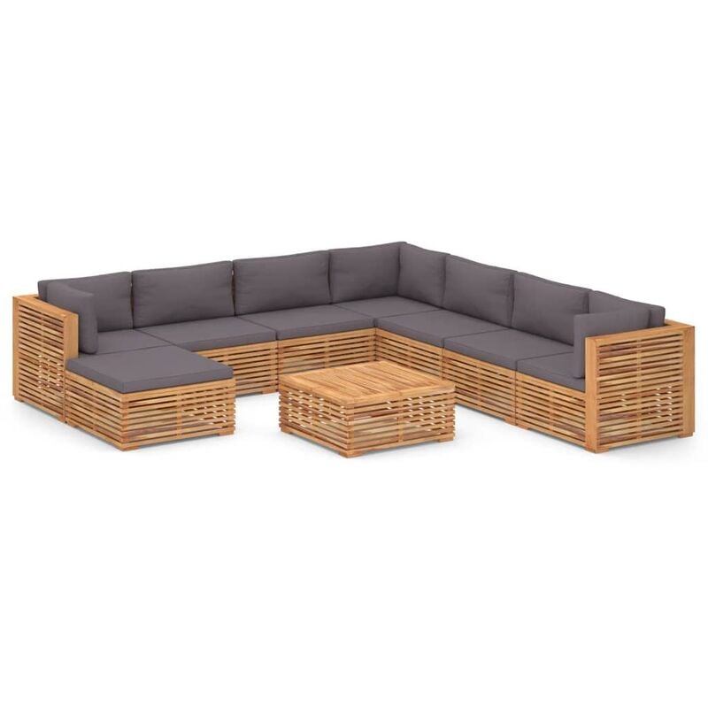 Muebles de jardín 9 pzas cojines gris oscuro madera maciza teca - Marrón - Vidaxl
Muebles de jardín 9 pzas cojines gris oscuro madera maciza teca - Marrón - Vidaxl
