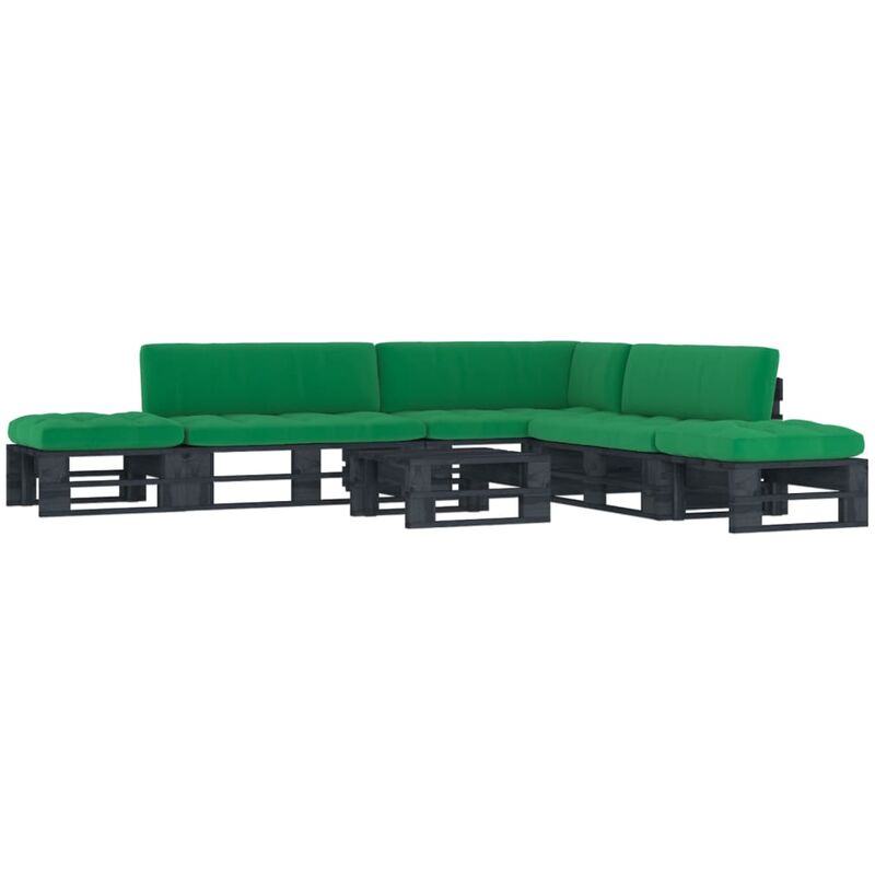 Vidaxl - Muebles de palets 6 pzas y cojines madera pino impregnada negro - Negro
Vidaxl - Muebles de palets 6 pzas y cojines madera pino impregnada negro - Negro