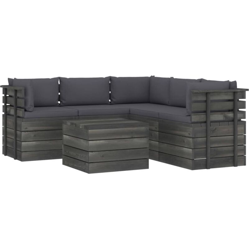 vidaXL Muebles de palets de jardín 6 piezas cojines madera maciza pino - Antracita
vidaXL Muebles de palets de jardín 6 piezas cojines madera maciza pino - Antracita