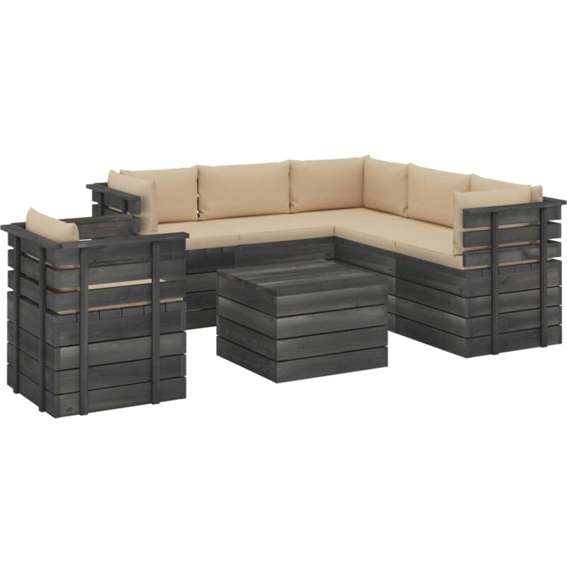 Muebles de palets de jardín 7 piezas cojines madera maciza pino - Beige - Vidaxl
Muebles de palets de jardín 7 piezas cojines madera maciza pino - Beige - Vidaxl