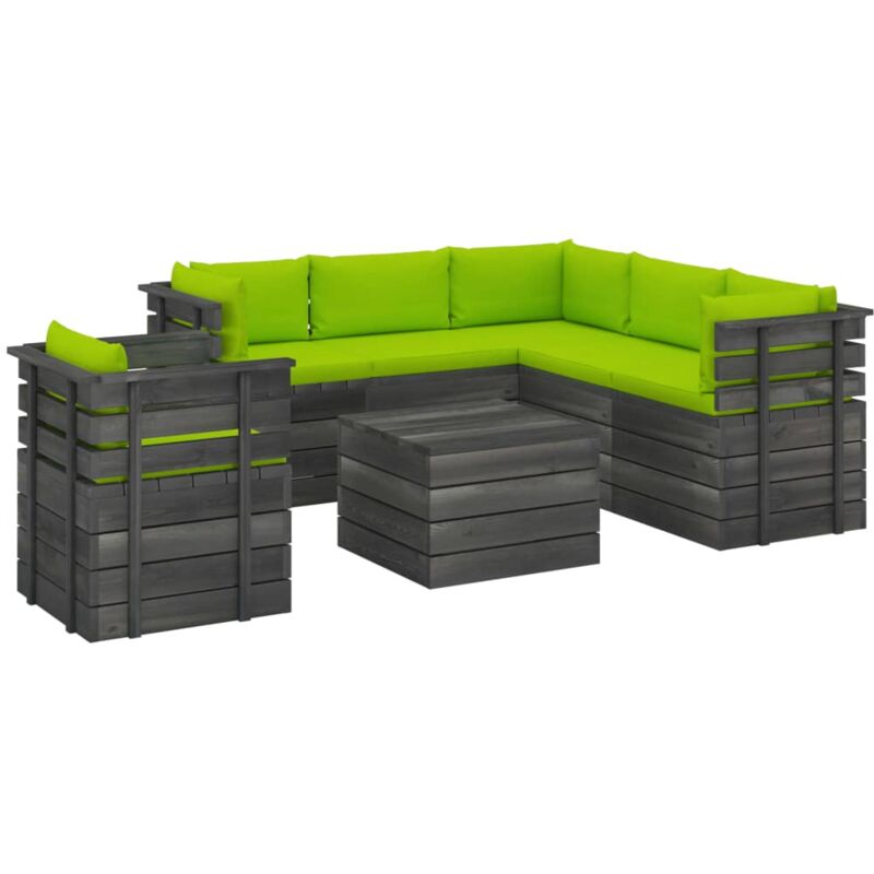 Muebles de palets de jardín 7 piezas cojines madera maciza pino - Verde - Vidaxl
Muebles de palets de jardín 7 piezas cojines madera maciza pino - Verde - Vidaxl