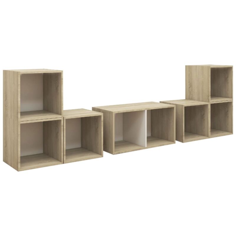 Muebles de pared de TV 6 pzas aglomerado blanco y roble Sonoma - Blanco - Vidaxl
Muebles de pared de TV 6 pzas aglomerado blanco y roble Sonoma - Blanco - Vidaxl