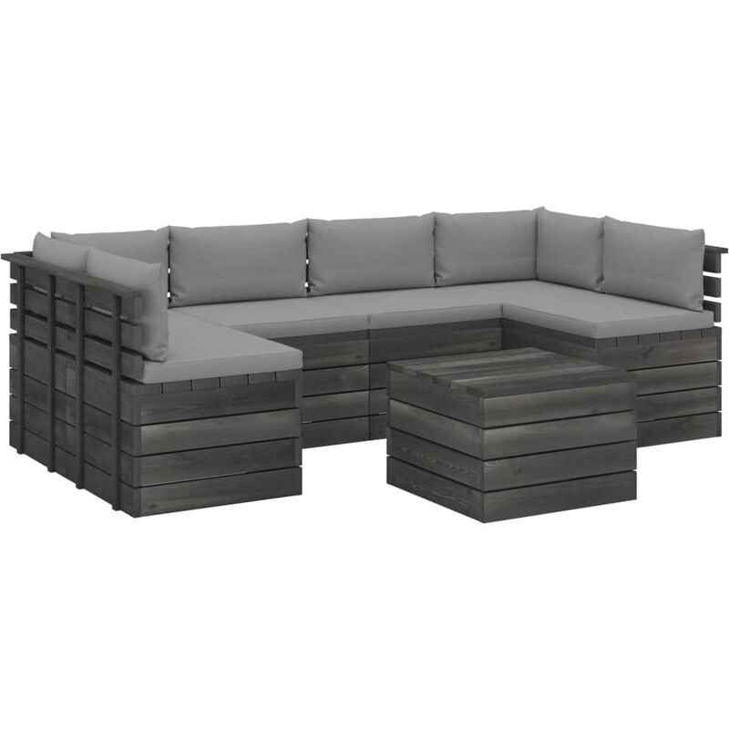 Madera Maciza Pino Muebles de Palets para Jardín 7 Piezas Cojines Gris - Gris - Vidaxl
Madera Maciza Pino Muebles de Palets para Jardín 7 Piezas Cojines Gris - Gris - Vidaxl