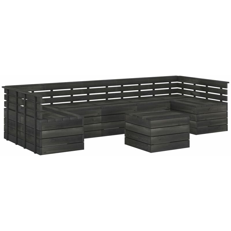 vidaXL Madera Maciza Pino Muebles de Palets para Jardín 7 Piezas Cojines Gris Oscuro - Gris
vidaXL Madera Maciza Pino Muebles de Palets para Jardín 7 Piezas Cojines Gris Oscuro - Gris