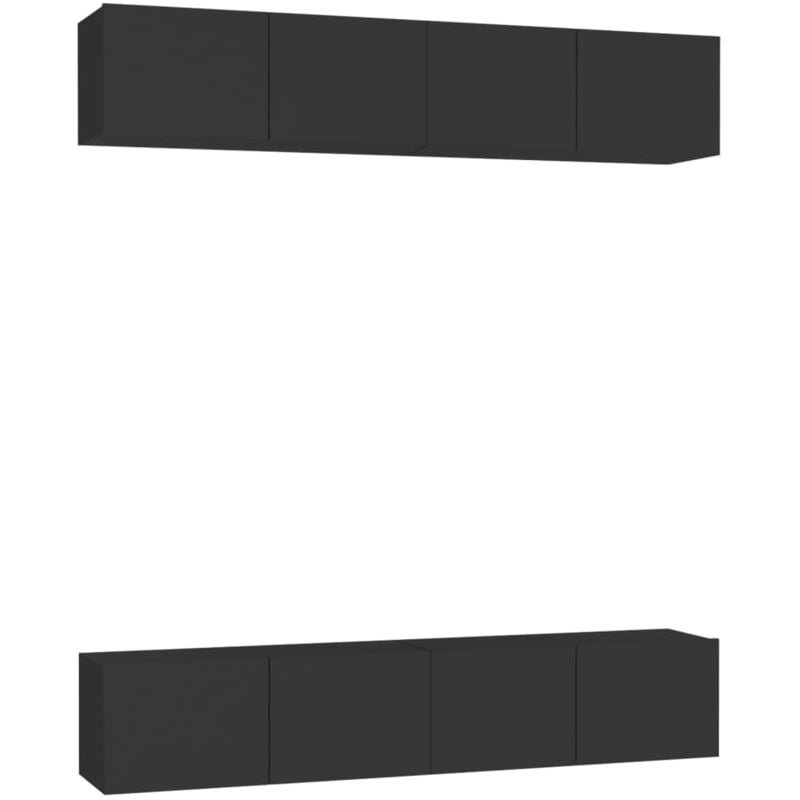 Muebles para TV 4 unidades aglomerado negro 80x30x30 cm - Negro - Vidaxl 
Muebles para TV 4 unidades aglomerado negro 80x30x30 cm - Negro - Vidaxl