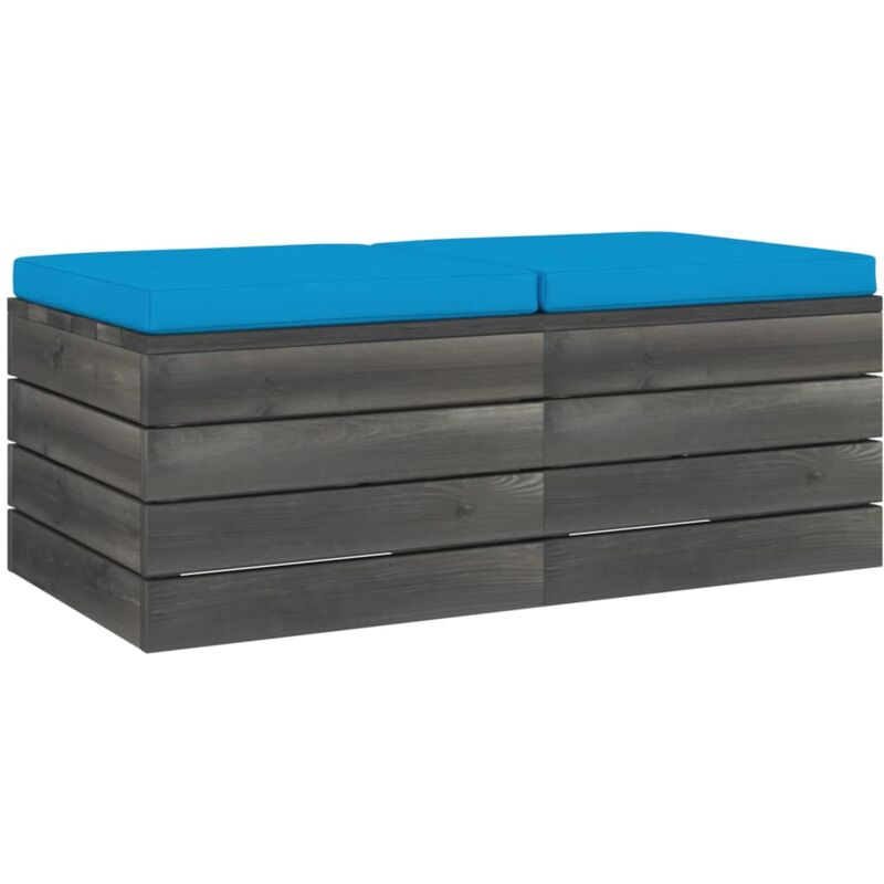 vidaXL Otomanas de plalets de jardín 2 pzas cojines madera maciza pino - Azul
vidaXL Otomanas de plalets de jardín 2 pzas cojines madera maciza pino - Azul