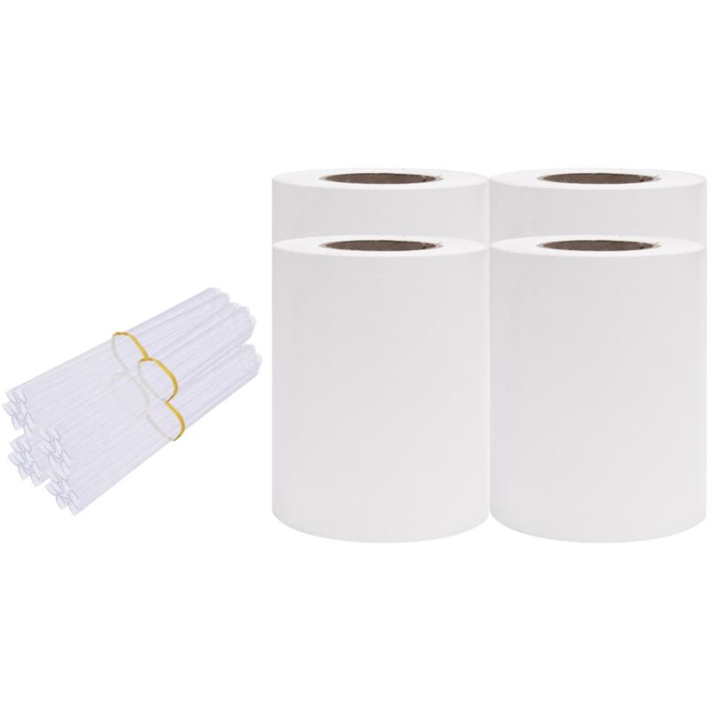 vidaXL Paneles de privacidad 4 uds PVC blanco 35x0,19 m - Blanco