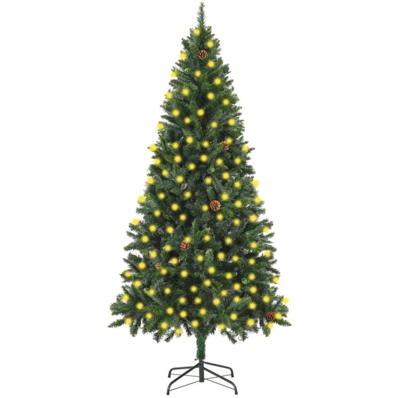 vidaXL Árbol de Navidad artificial con LED y piñas verde 210 cm 
vidaXL Árbol de Navidad artificial con LED y piñas verde 210 cm