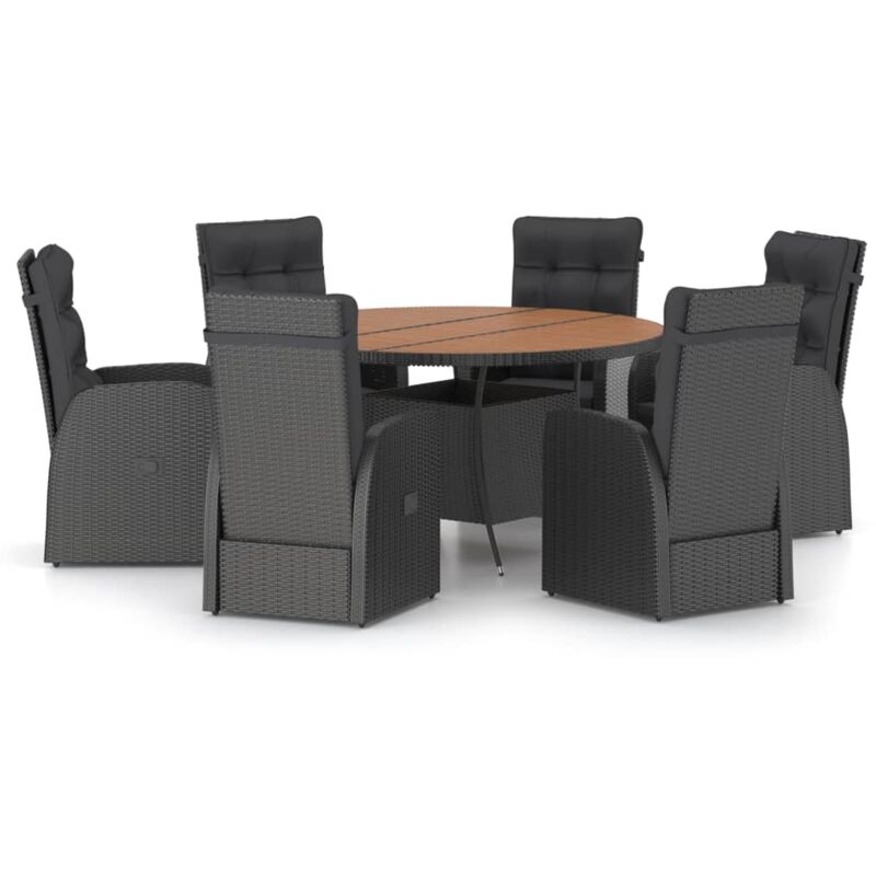 Set comedor de jardín 7 piezas ratán sintético y cojines negro - Negro - Vidaxl
Set comedor de jardín 7 piezas ratán sintético y cojines negro - Negro - Vidaxl