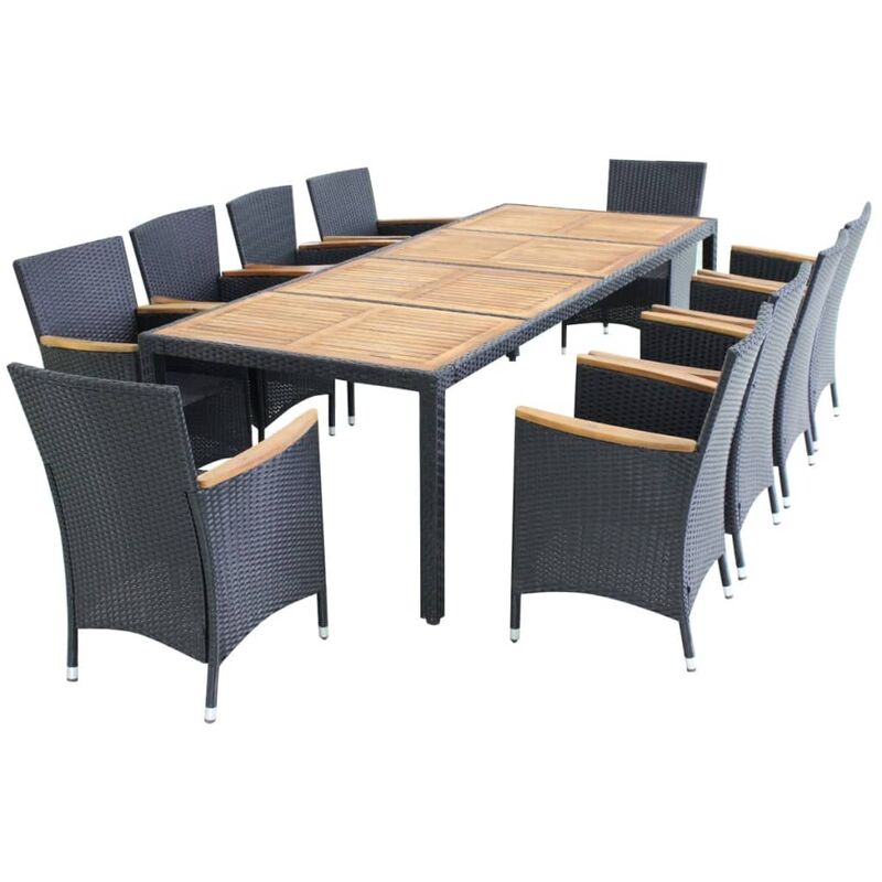 Set comedor de jardín 11 piezas y cojines ratán sintético negro - Negro - Vidaxl
Set comedor de jardín 11 piezas y cojines ratán sintético negro - Negro - Vidaxl