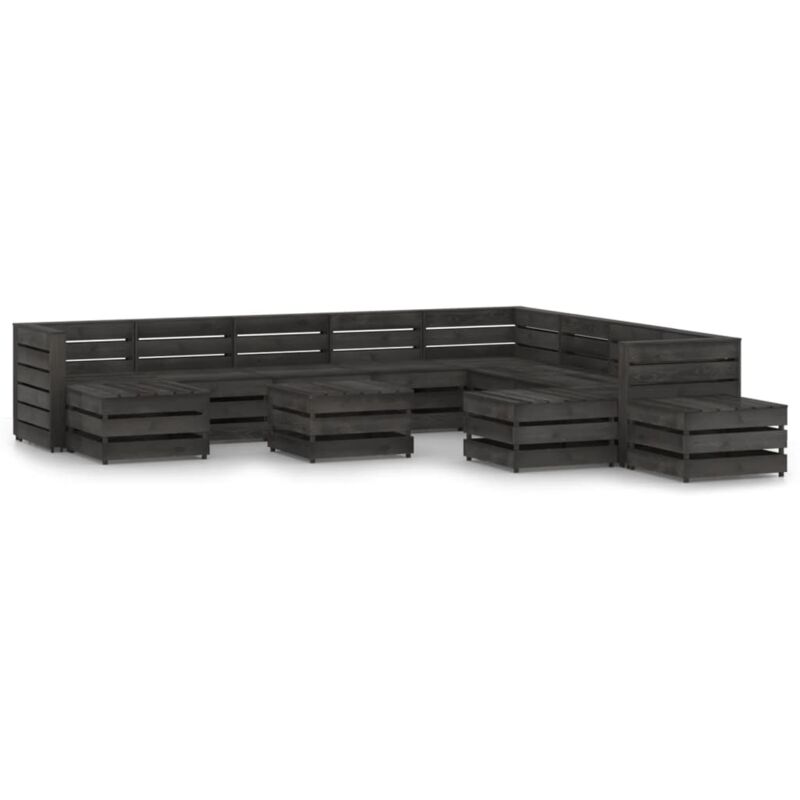 Set de muebles de jardín 12 pzas madera de pino impregnada gris - Marrón - Vidaxl
Set de muebles de jardín 12 pzas madera de pino impregnada gris - Marrón - Vidaxl