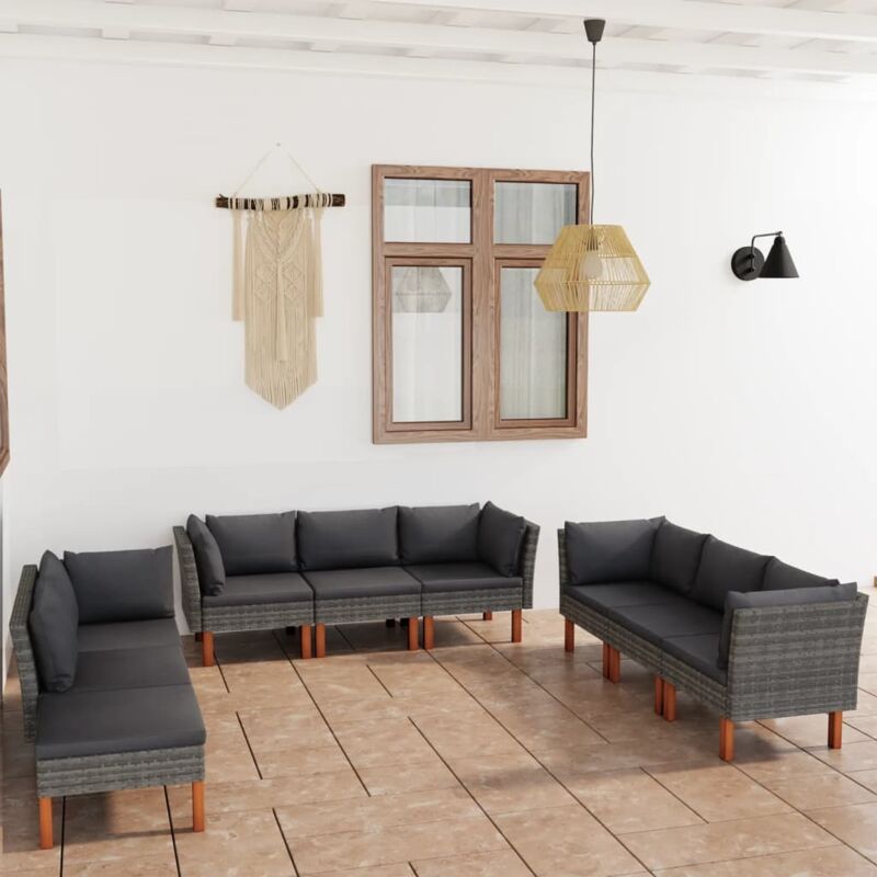 Set de muebles de jardín 9 pzas y cojines ratán sintético gris - Gris - Vidaxl
Set de muebles de jardín 9 pzas y cojines ratán sintético gris - Gris - Vidaxl
