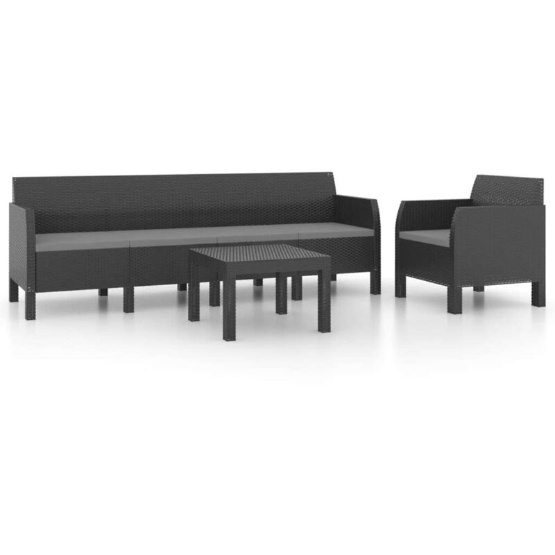 vidaXL Set de muebles de jardín 3 piezas con cojines PP gris antracita - Antracita
vidaXL Set de muebles de jardín 3 piezas con cojines PP gris antracita - Antracita