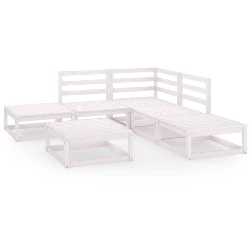 Set de muebles de jardín 6 piezas blanco madera maciza de pino - Blanco - Vidaxl
Set de muebles de jardín 6 piezas blanco madera maciza de pino - Blanco - Vidaxl