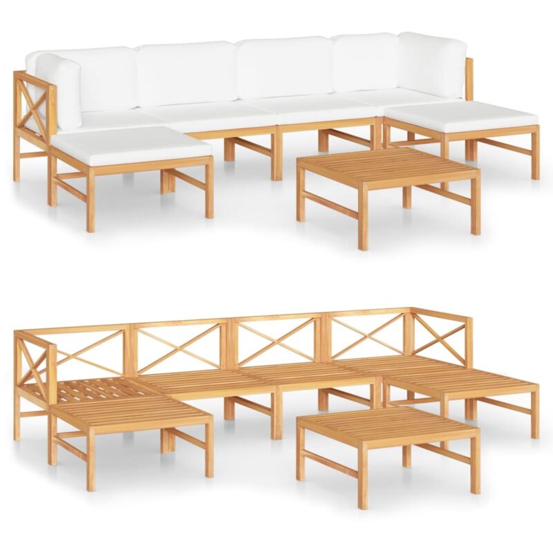 Set de muebles de jardín 7 pzas madera de teca y cojines crema - Crema - Vidaxl
Set de muebles de jardín 7 pzas madera de teca y cojines crema - Crema - Vidaxl