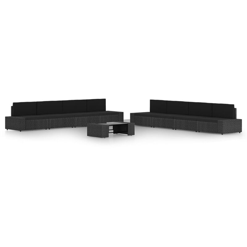 Set de muebles de jardín 9 pzas ratán sintético y cojines negro - Negro - Vidaxl
Set de muebles de jardín 9 pzas ratán sintético y cojines negro - Negro - Vidaxl
