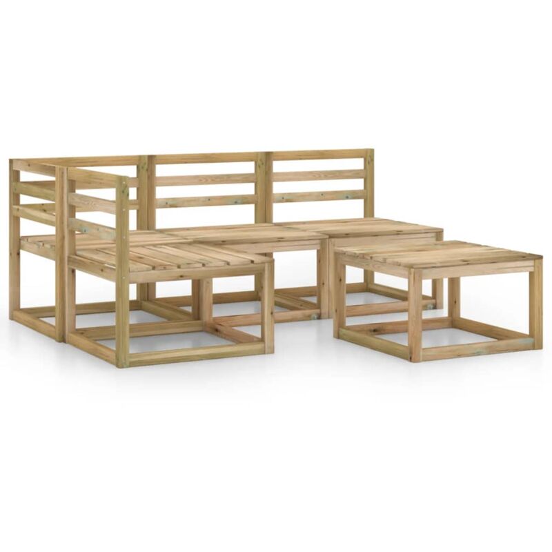 vidaXL Set de muebles jardín 5 piezas madera de pino impregnada verde - Marrón
vidaXL Set de muebles jardín 5 piezas madera de pino impregnada verde - Marrón
