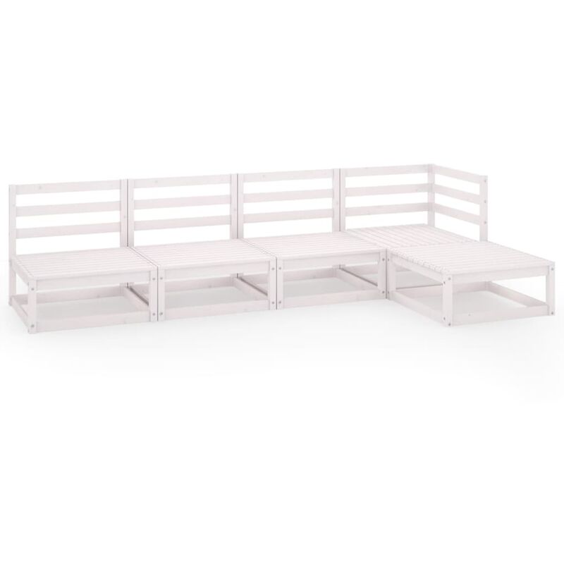 Set de salón de jardín de 5 piezas blanco madera maciza de pino - Blanco - Vidaxl
Set de salón de jardín de 5 piezas blanco madera maciza de pino - Blanco - Vidaxl