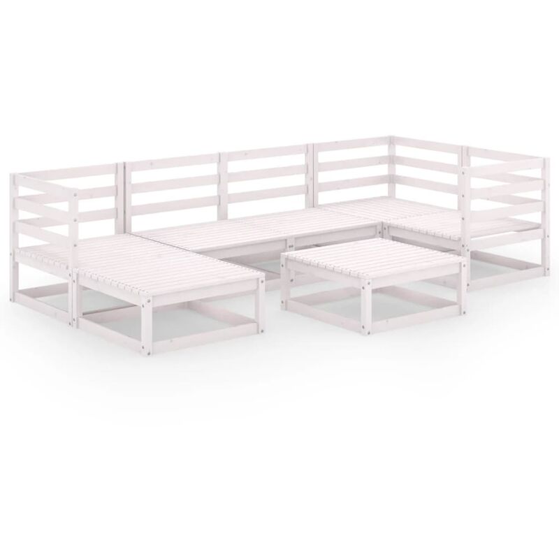 Set de salón de jardín de 7 piezas blanco madera maciza de pino - Blanco - Vidaxl
Set de salón de jardín de 7 piezas blanco madera maciza de pino - Blanco - Vidaxl