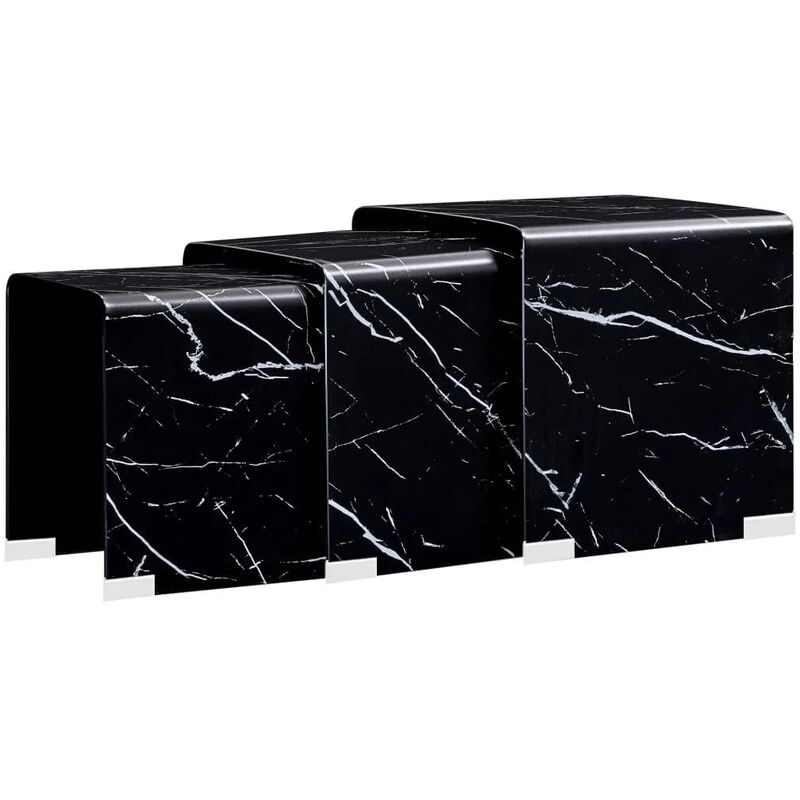 Mesa de Centro Apilable Vidrio Templado 3 Piezas Efecto Mármol Negro - Negro - Vidaxl
Mesa de Centro Apilable Vidrio Templado 3 Piezas Efecto Mármol Negro - Negro - Vidaxl