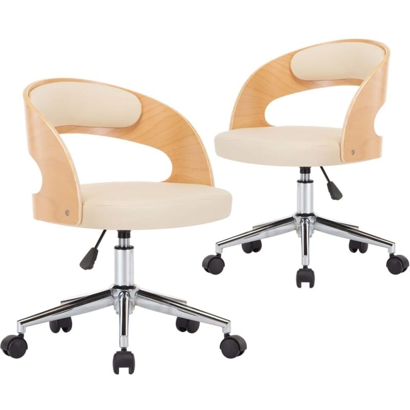 vidaXL Silla de Comedor Giratoria 2 Unidades Madera Curvada Cuero Crema - Crema
vidaXL Silla de Comedor Giratoria 2 Unidades Madera Curvada Cuero Crema - Crema