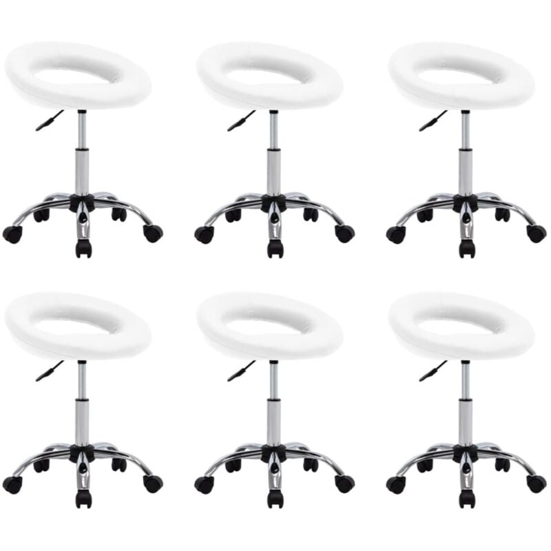 Sillas de comedor giratorias cuero sintético 6 unidades blanco - Blanco - Vidaxl 
Sillas de comedor giratorias cuero sintético 6 unidades blanco - Blanco - Vidaxl