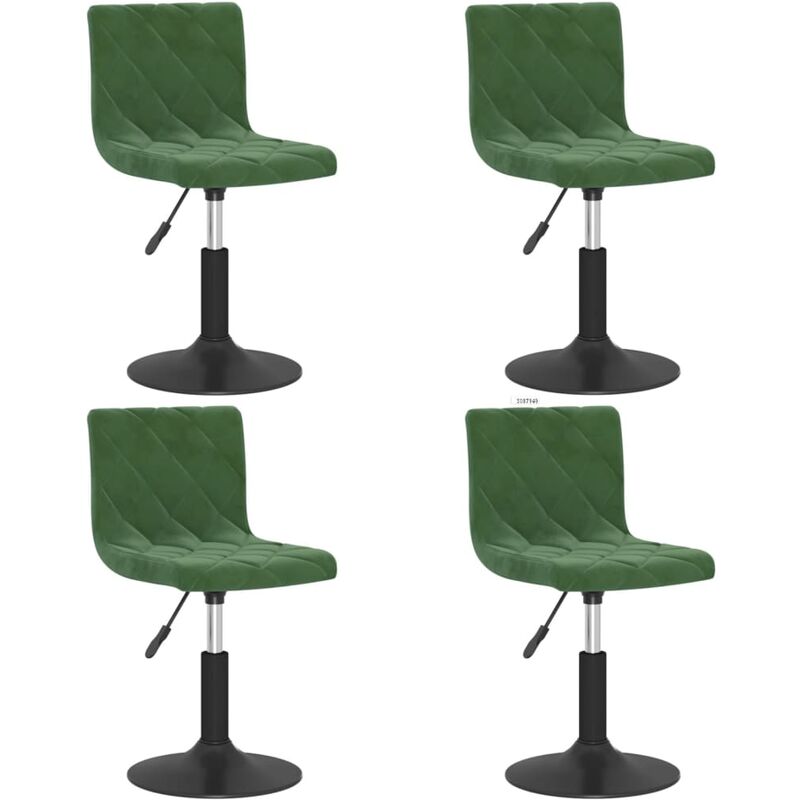 Sillas de comedor giratorias de terciopelo 4 uds verde oscuro - Verde - Vidaxl
Sillas de comedor giratorias de terciopelo 4 uds verde oscuro - Verde - Vidaxl