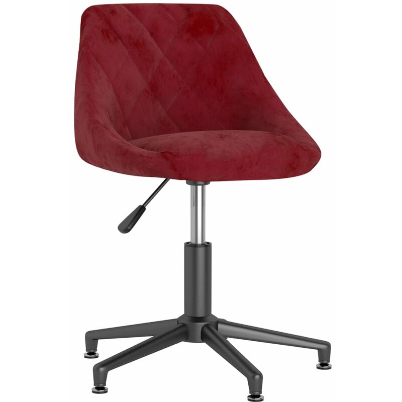 vidaXL Silla de oficina giratoria de terciopelo rojo tinto - Rojo
