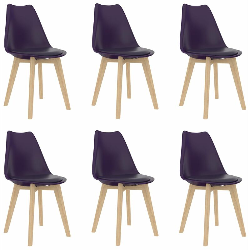 vidaXL Sillas de Comedor Plástico 6 Unidades Lila - Púrpura