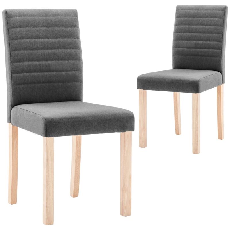 vidaXL Sillas de comedor tela 2 unidades gris oscuro - Gris