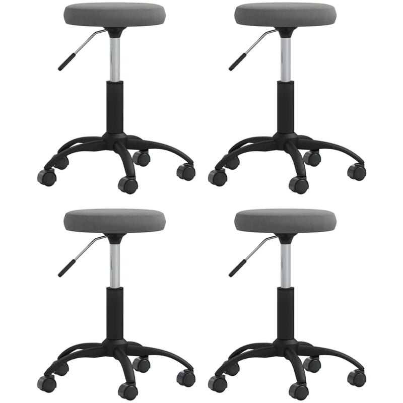 vidaXL Sillas de comedor 4 unidades terciopelo gris oscuro - Gris