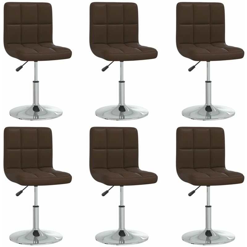 vidaXL Sillas de comedor 6 unidades cuero artificial marrón - Marrón