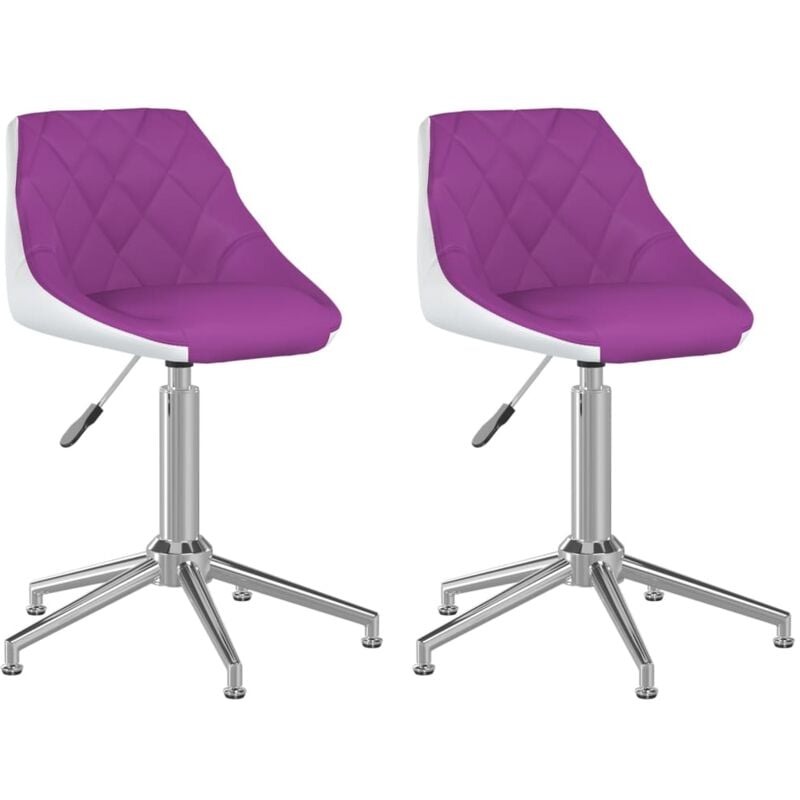 vidaXL Sillas de comedor giratoria 2 uds cuero sintético morado blanco - Multicolor
vidaXL Sillas de comedor giratoria 2 uds cuero sintético morado blanco - Multicolor