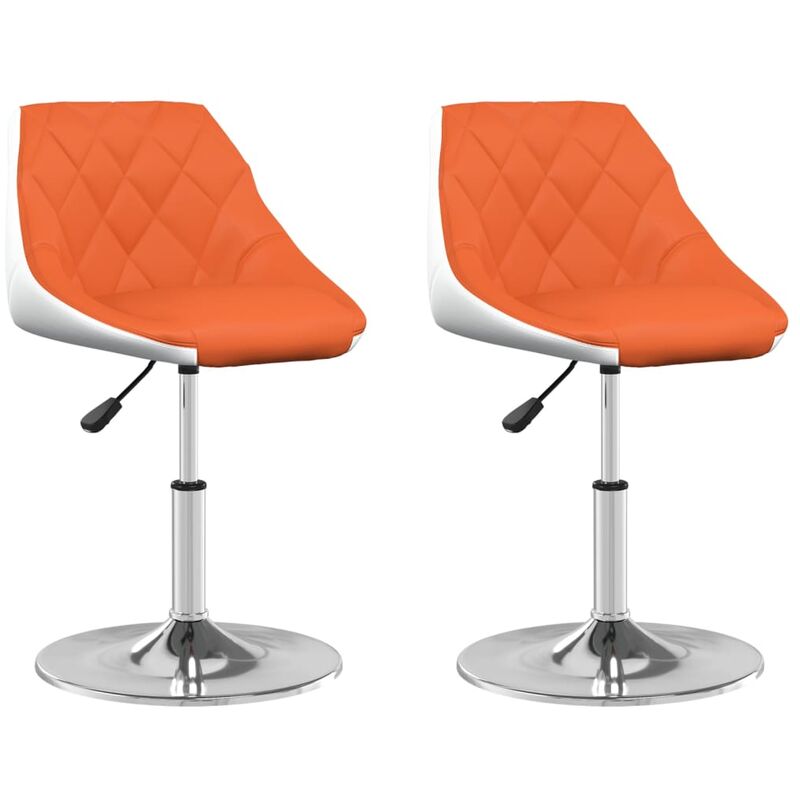 vidaXL Sillas de comedor giratorias 2 uds cuero sintético naranja y blanco - Blanco
vidaXL Sillas de comedor giratorias 2 uds cuero sintético naranja y blanco - Blanco