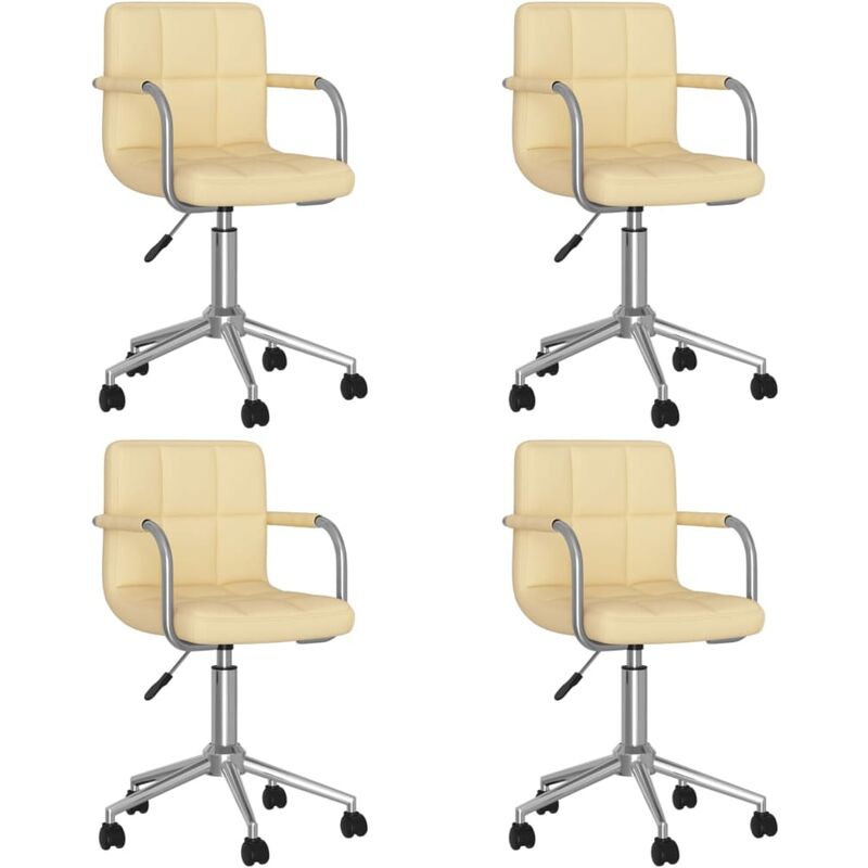 vidaXL Sillas de comedor giratorias cuero sintético 4 unidades color crema - Crema
vidaXL Sillas de comedor giratorias cuero sintético 4 unidades color crema - Crema
