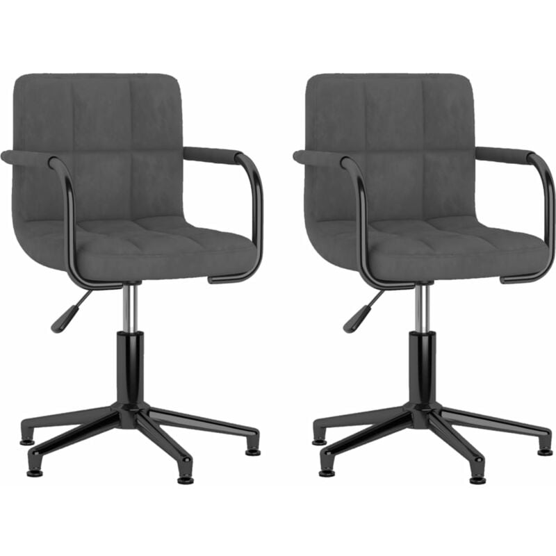vidaXL Sillas de comedor giratorias terciopelo 2 unidades gris oscuro - Gris
vidaXL Sillas de comedor giratorias terciopelo 2 unidades gris oscuro - Gris