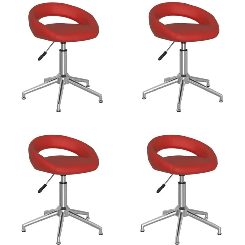 vidaXL Sillas de comedor giratorias cuero sintético 4 uds rojo tinto - Rojo
vidaXL Sillas de comedor giratorias cuero sintético 4 uds rojo tinto - Rojo