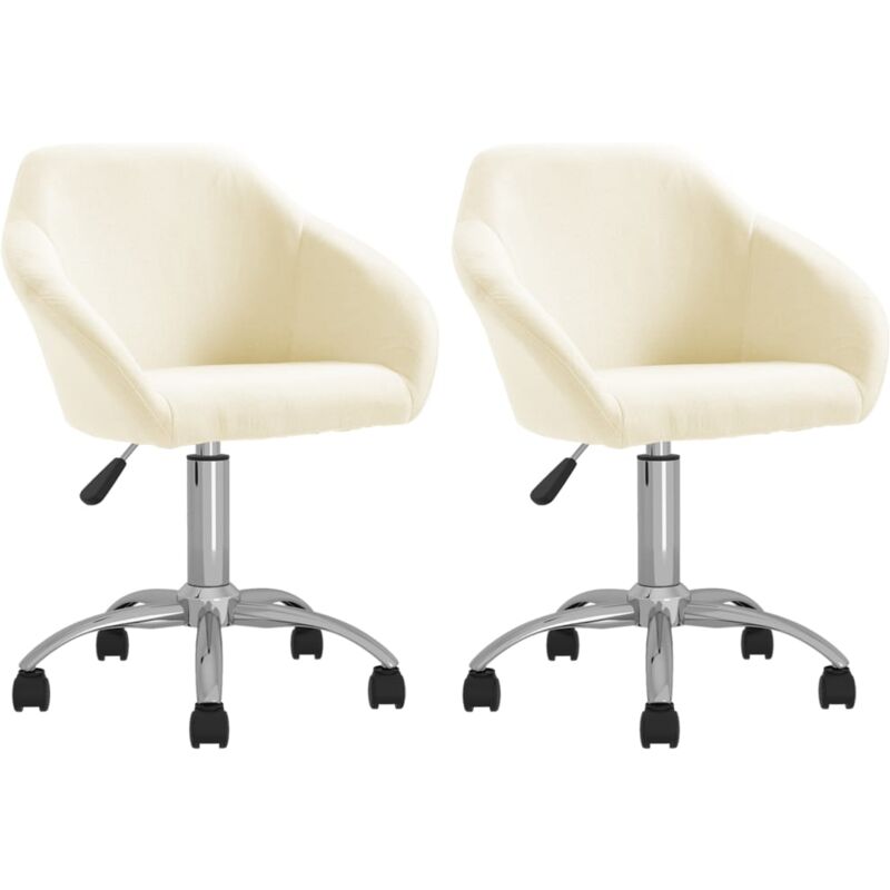 vidaXL Sillas de comedor giratorias 2 unidades tela color crema - Crema
vidaXL Sillas de comedor giratorias 2 unidades tela color crema - Crema