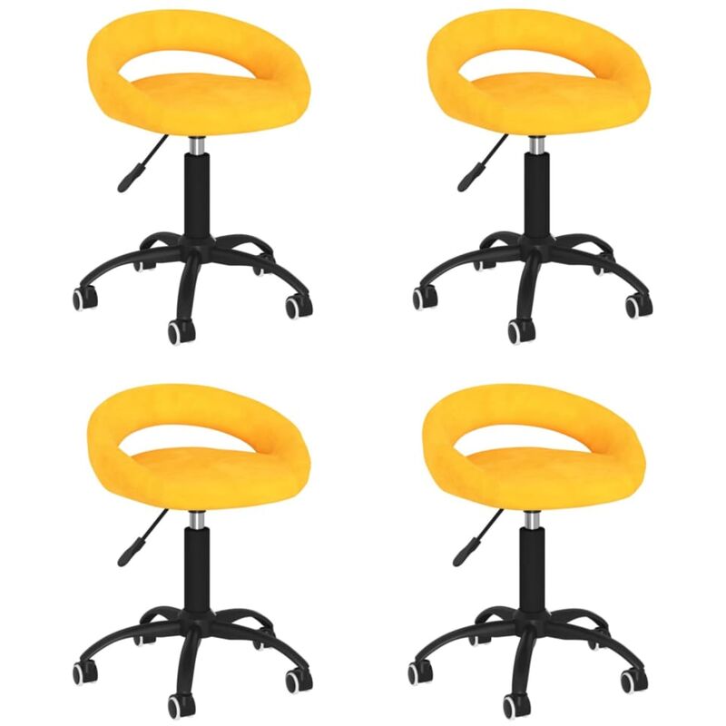 vidaXL Sillas de comedor giratorias de terciopelo 4 uds amarillo mostaza - Amarillo
vidaXL Sillas de comedor giratorias de terciopelo 4 uds amarillo mostaza - Amarillo