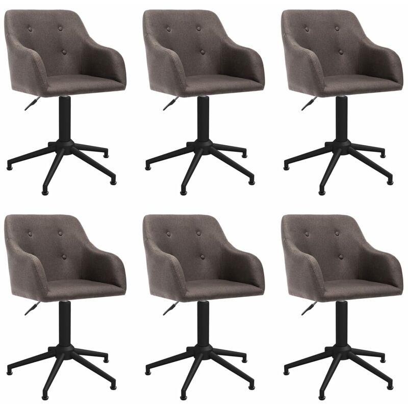 vidaXL Sillas de comedor giratorias 6 unidades tela color gris taupe - Gris Topo
vidaXL Sillas de comedor giratorias 6 unidades tela color gris taupe - Gris Topo