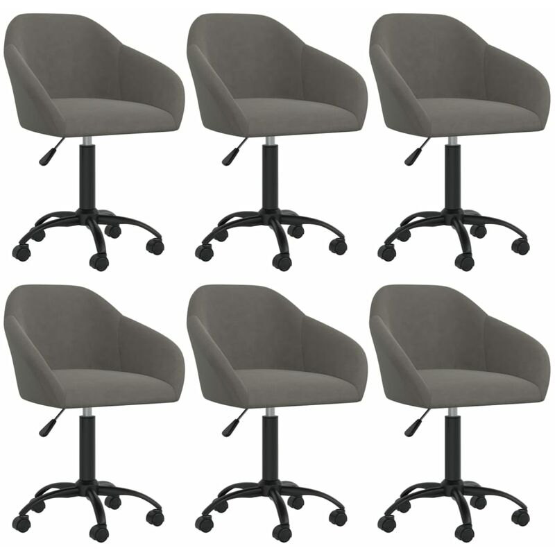 vidaXL Sillas de comedor giratorias 6 unidades terciopelo gris oscuro - Gris 
vidaXL Sillas de comedor giratorias 6 unidades terciopelo gris oscuro - Gris