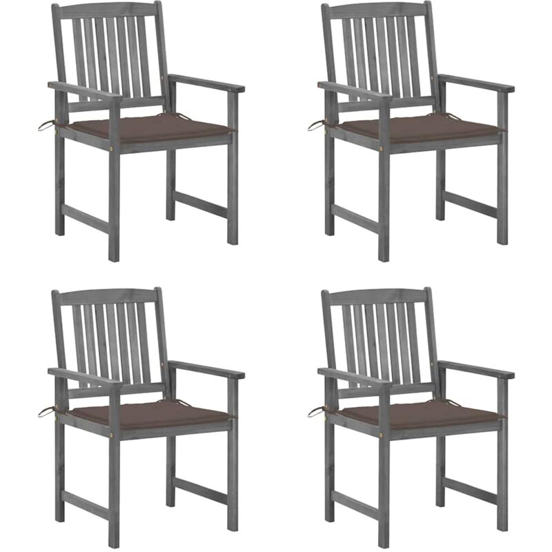 vidaXL Sillas de director 4 uds madera maciza de acacia y cojines gris - Gris
vidaXL Sillas de director 4 uds madera maciza de acacia y cojines gris - Gris