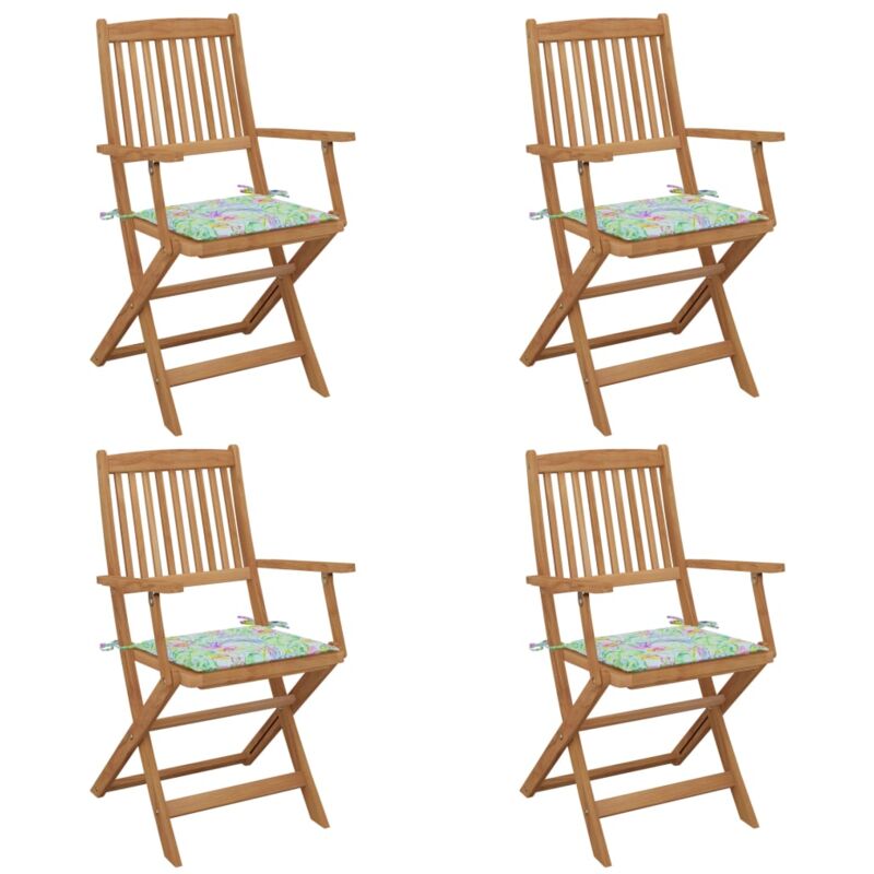vidaXL Sillas de jardín plegables 4 uds y cojines madera maciza acacia - Marrón
vidaXL Sillas de jardín plegables 4 uds y cojines madera maciza acacia - Marrón